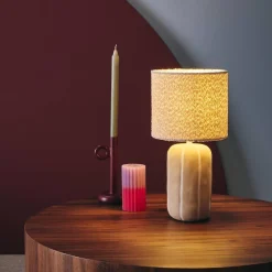 Lámpara de mesa interior de cerámica, pantalla borreguito