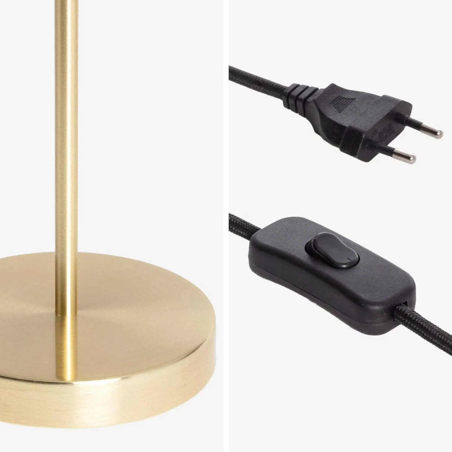 Lámpara de mesa interior metal y vidrio, 20cm