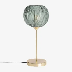 Lámpara de mesa interior metal y vidrio, 20cm