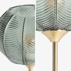 Lámpara de mesa interior metal y vidrio, 20cm