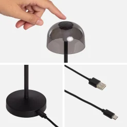 Lámpara de mesa interior/exterior metal