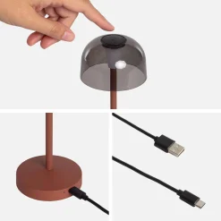 Lámpara de mesa interior/exterior metal