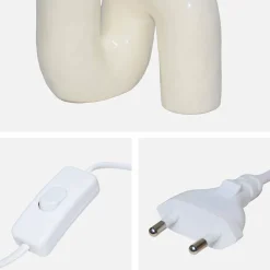 Lámpara de mesa orgánica de cerámica y barniz