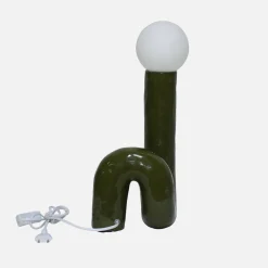 Lámpara de mesa orgánica de cerámica y barniz