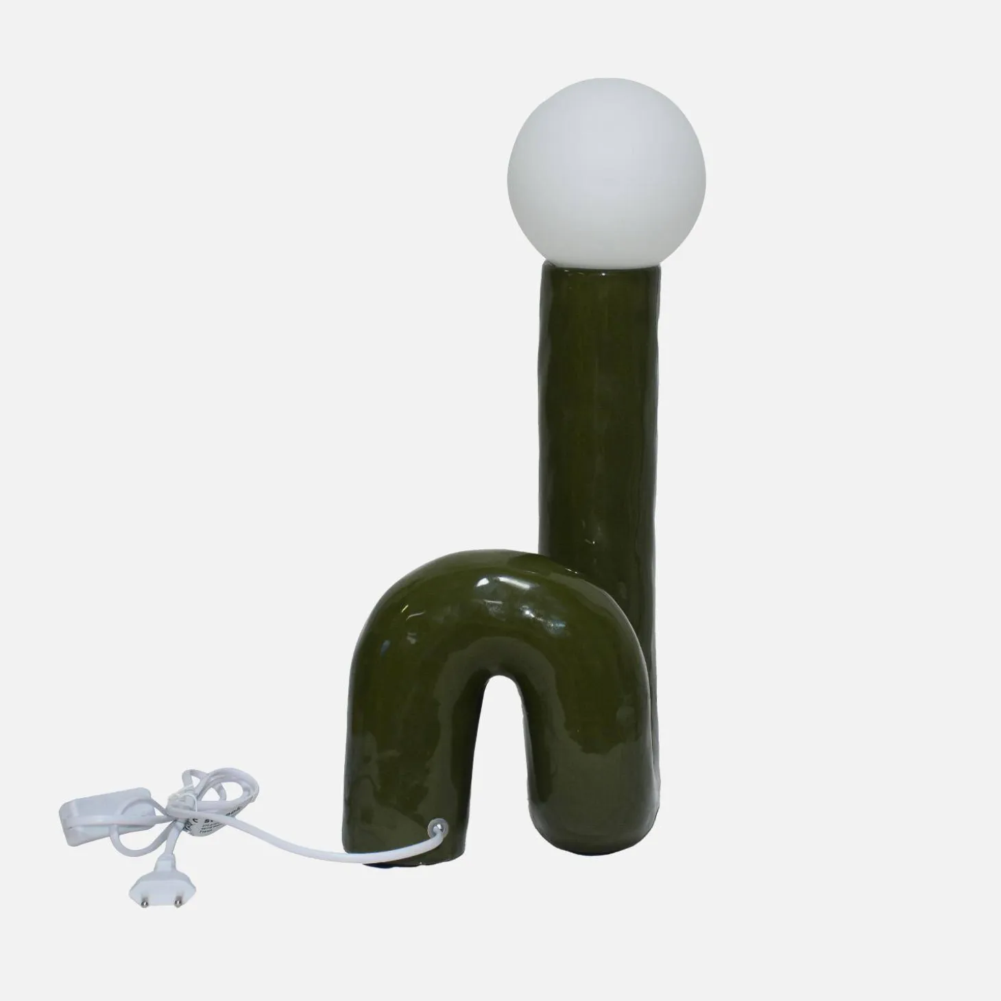 Lámpara de mesa orgánica de cerámica y barniz