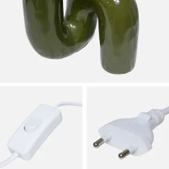 Lámpara de mesa orgánica de cerámica y barniz