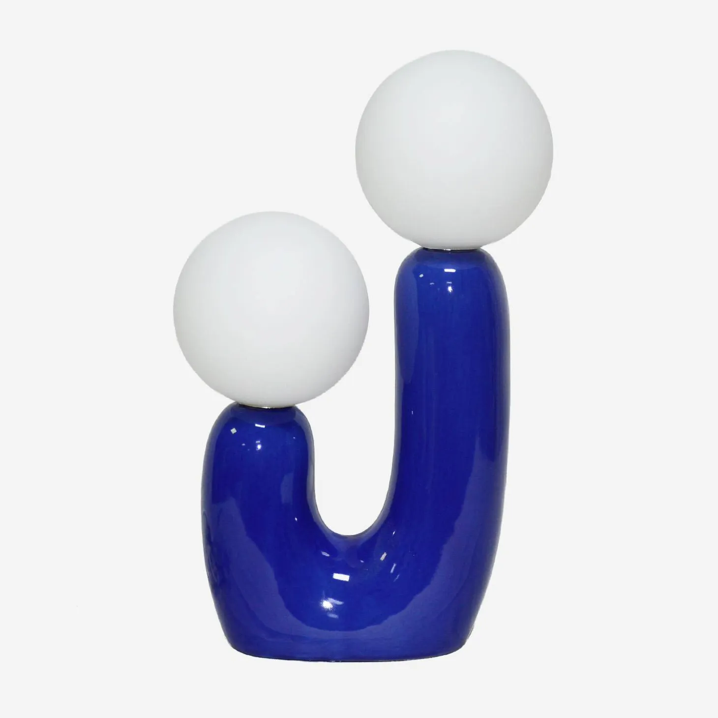 Lámpara de mesa orgánica de cerámica y vidrio