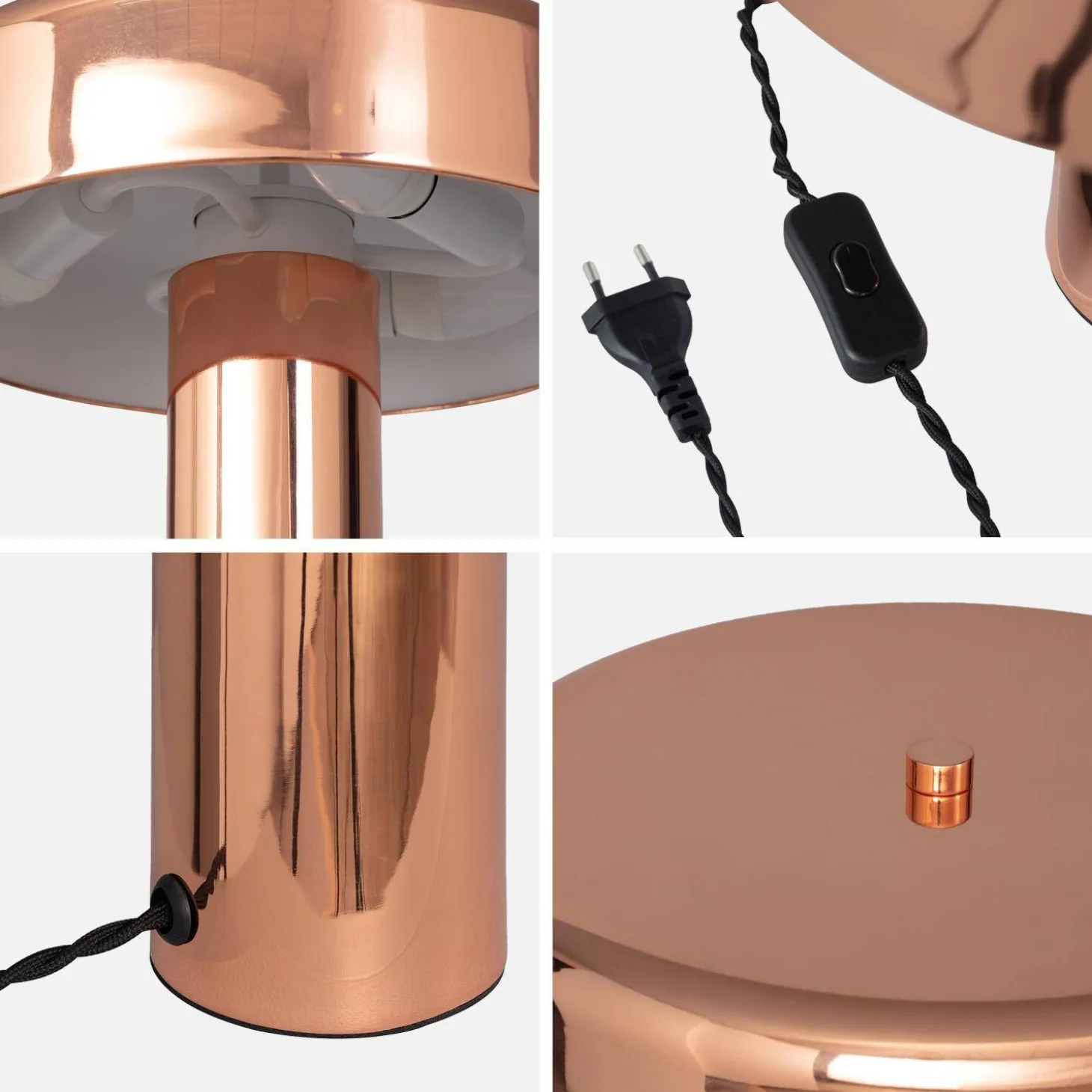 Lámpara de metal para mesa interior, 30cm