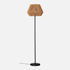Lámpara de pie interior efecto ratán, 150cm