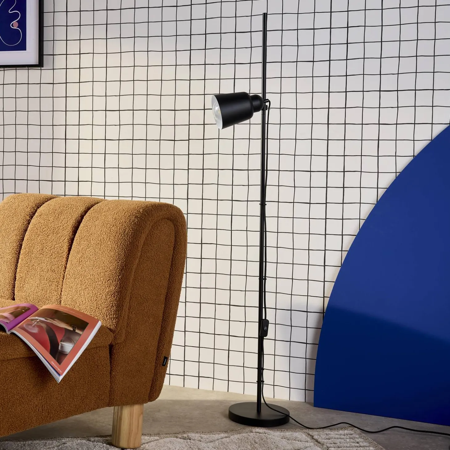 Lámpara de pie interior metal, 145cm