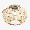Lámpara exterior solar LED de ratán, 31,5cm