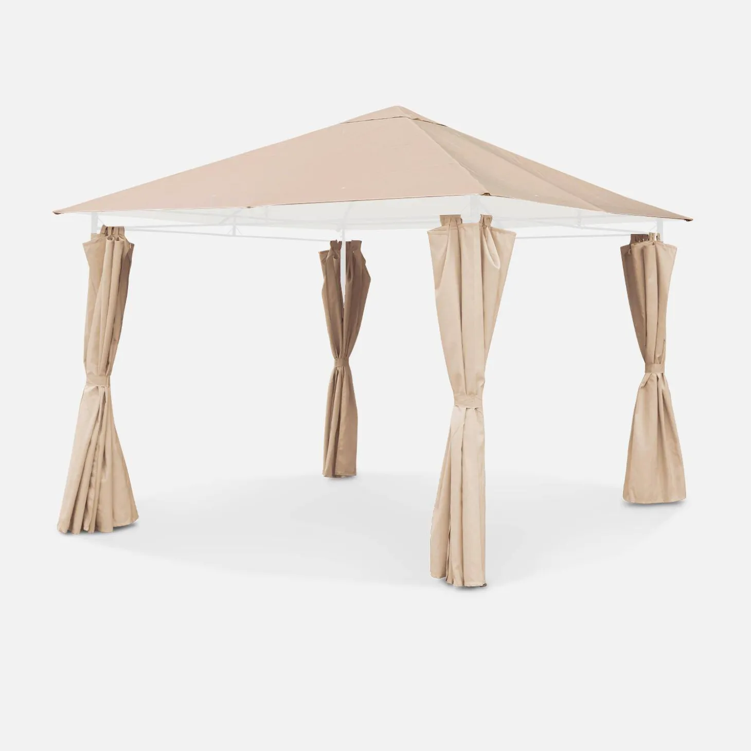 Lona de techo + cortinas para pergola Elusa 3x3m