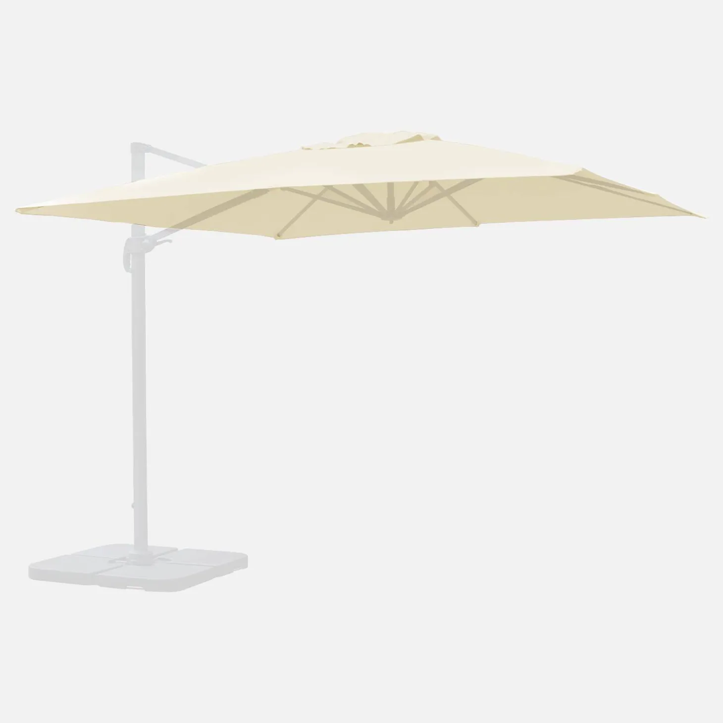 Lona de 3x3m sombrilla cuadrada desplazada