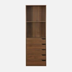 Módulo de vestidor decorativo de madera con 5 cajones y 2 estantes