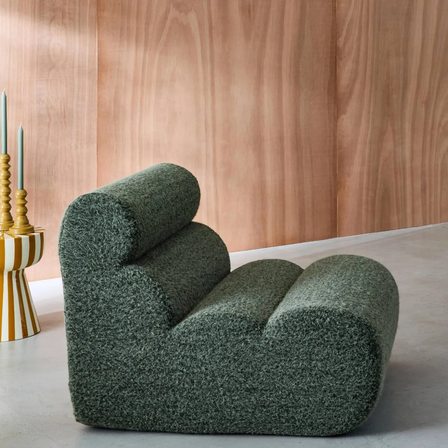 Módulo para sofá modular con tela efecto alpaca