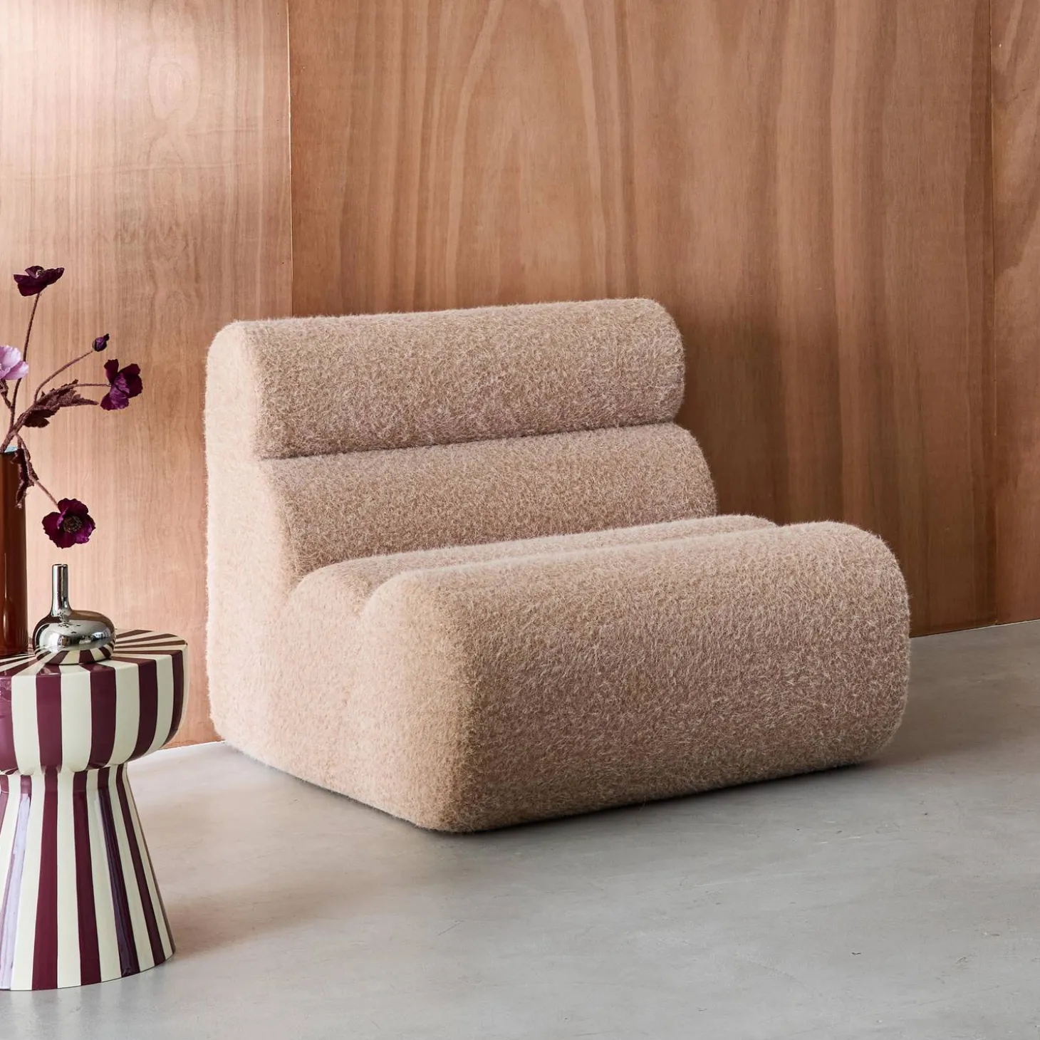Módulo para sofá modular con tela efecto alpaca