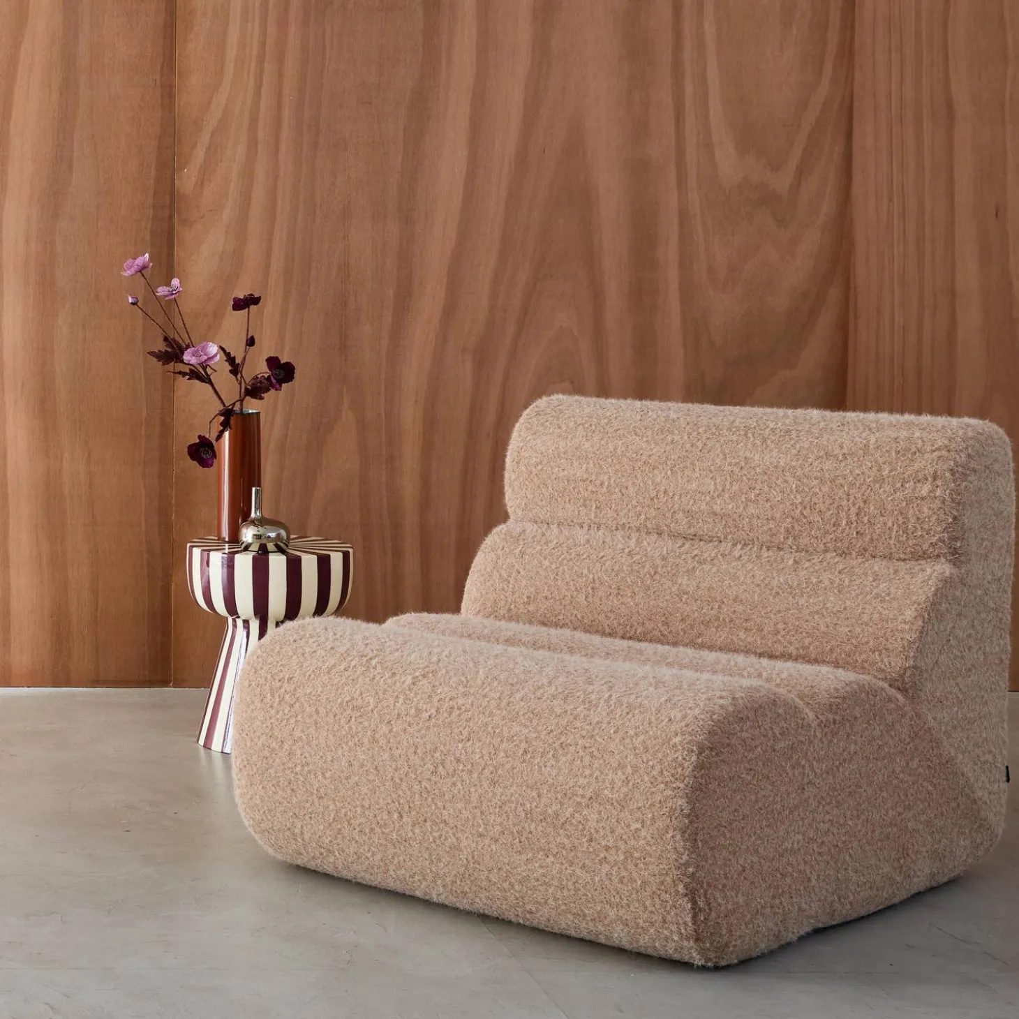 Módulo para sofá modular con tela efecto alpaca