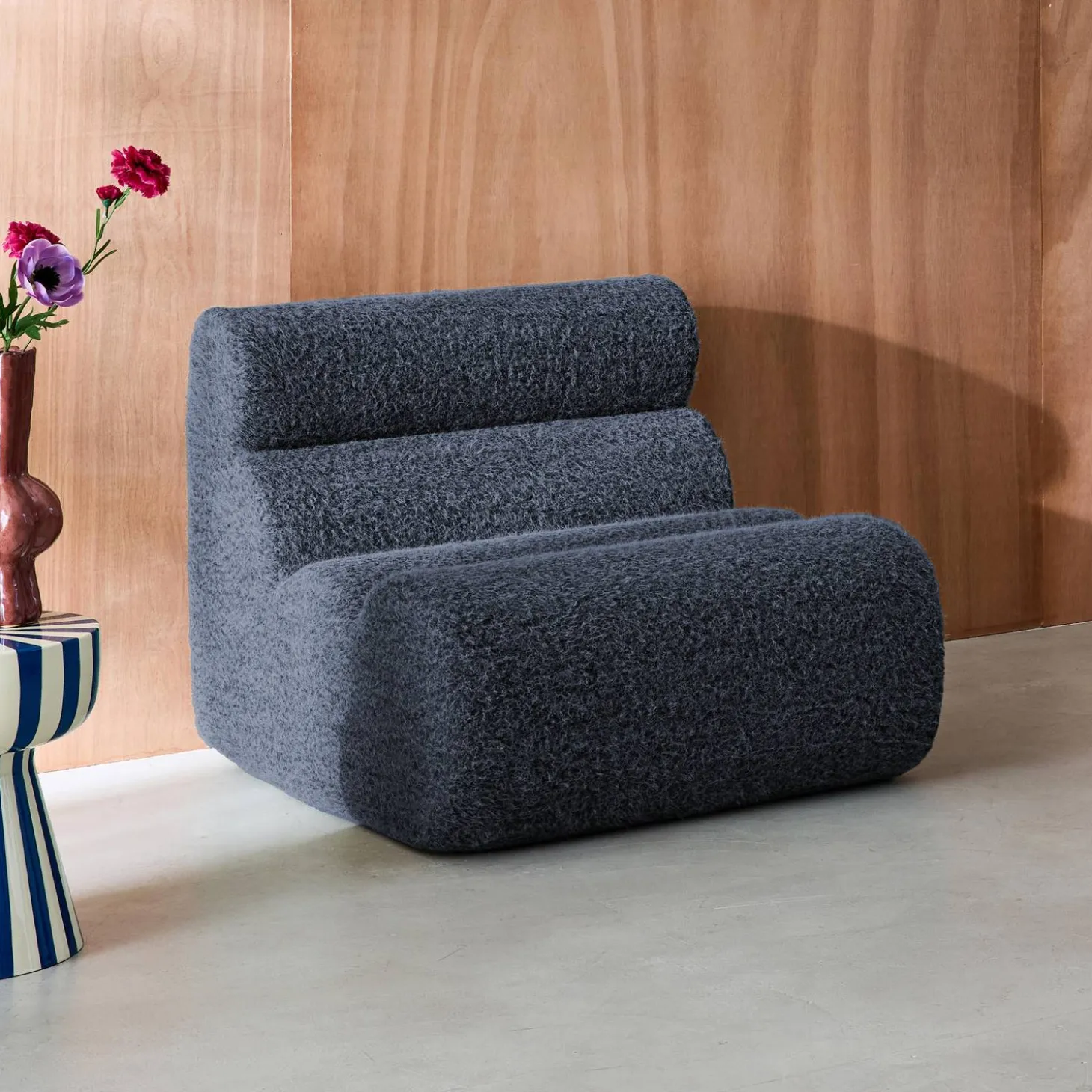 Módulo para sofá modular con tela efecto alpaca