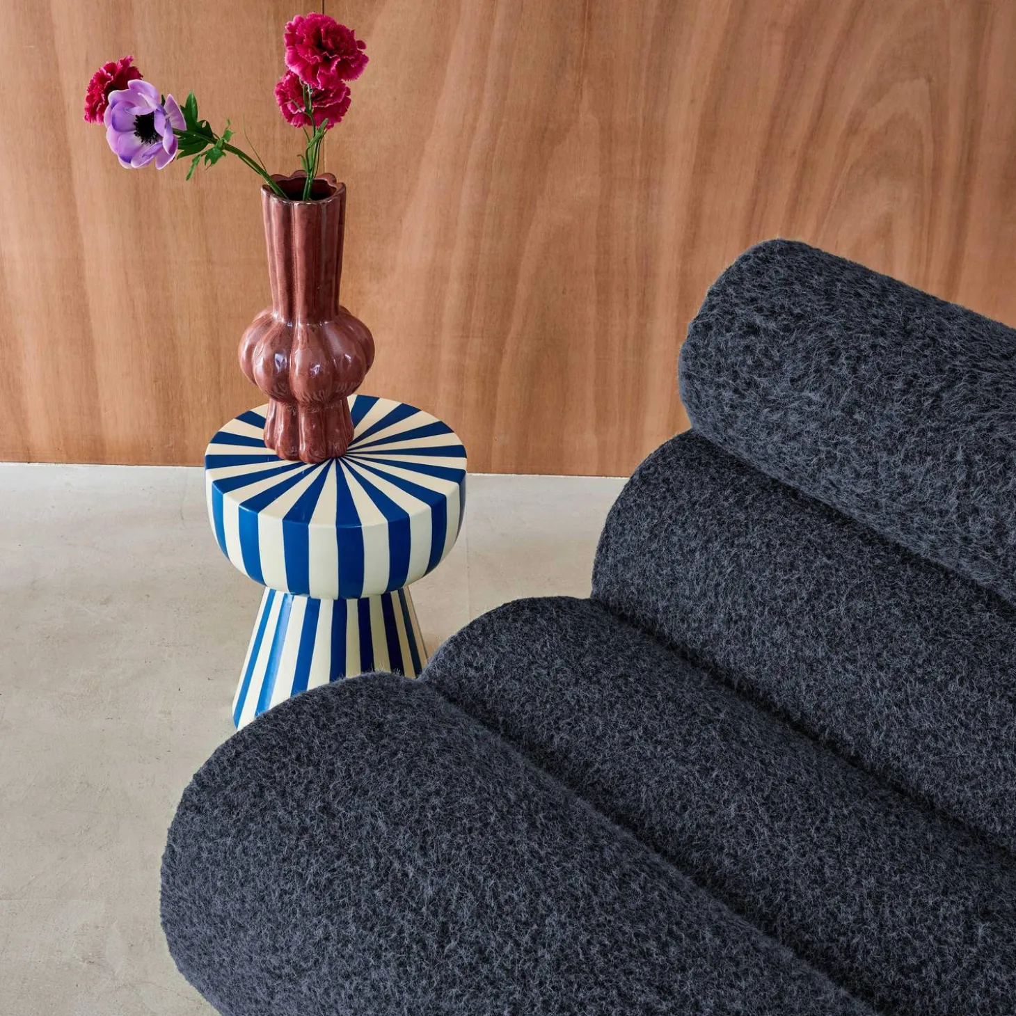 Módulo para sofá modular con tela efecto alpaca
