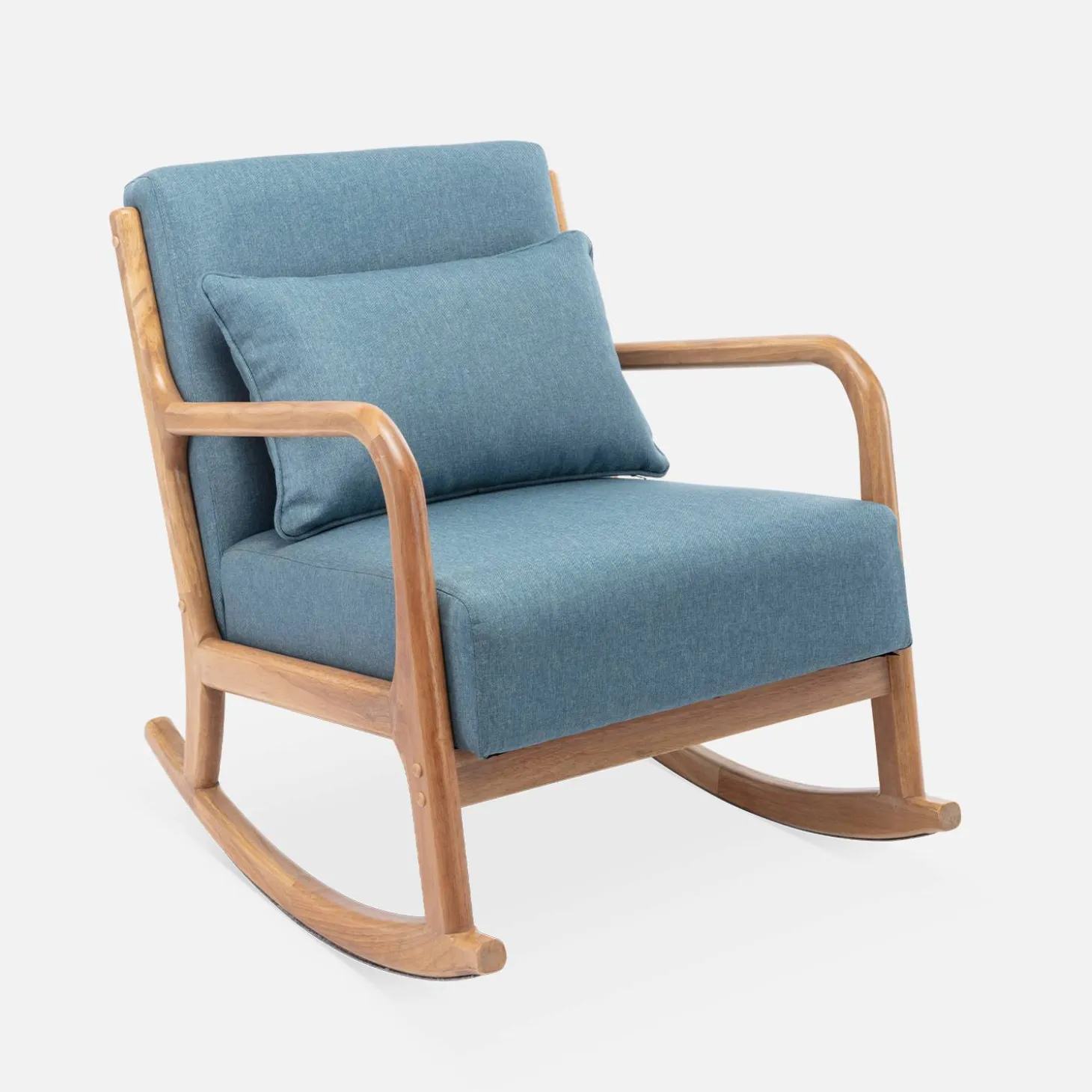 Mecedora estilo escandinavo de madera y tela