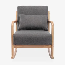 Mecedora estilo escandinavo de madera y tela