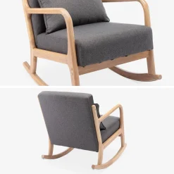 Mecedora estilo escandinavo de madera y tela