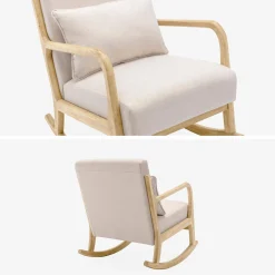 Mecedora estilo escandinavo de madera y tela