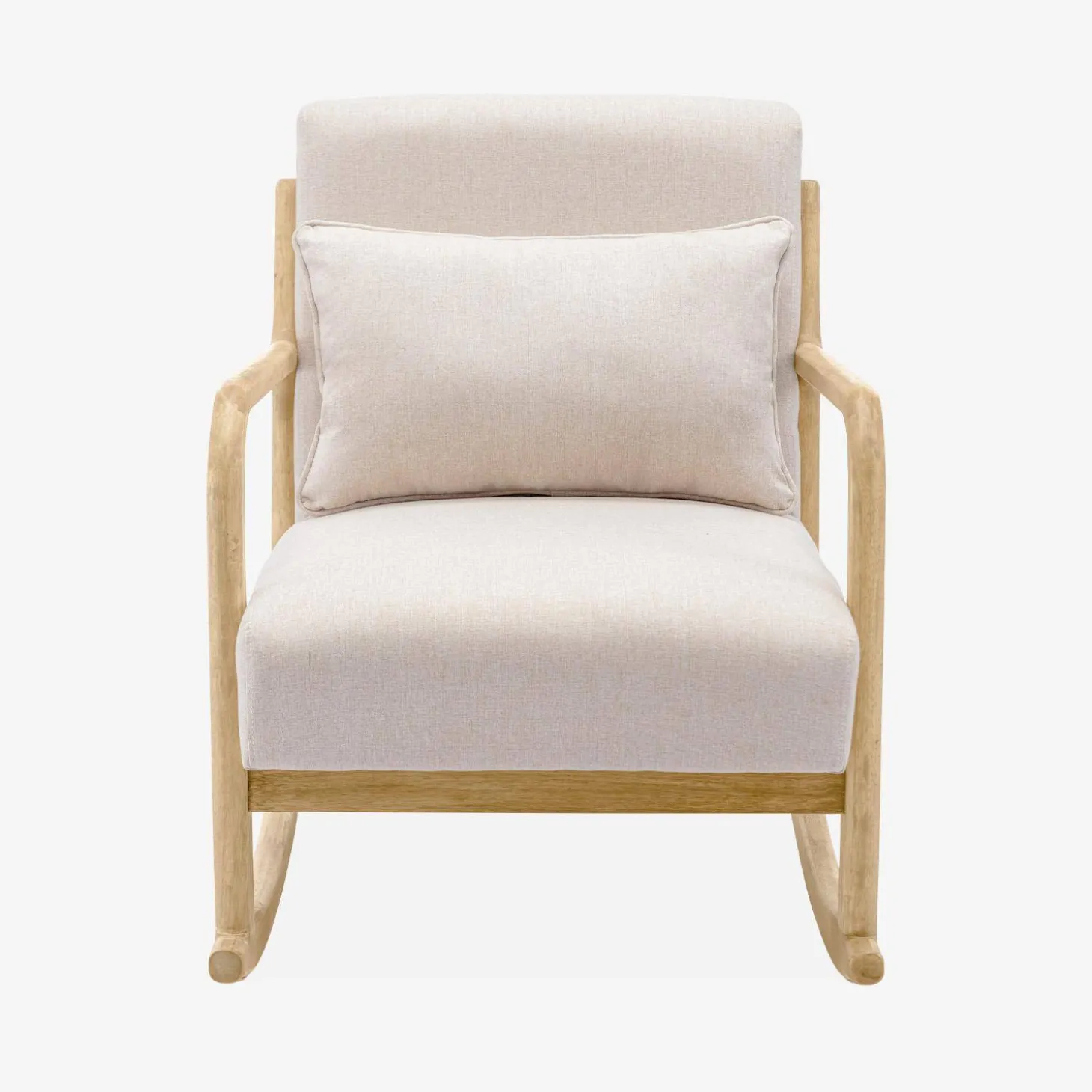 Mecedora estilo escandinavo de madera y tela
