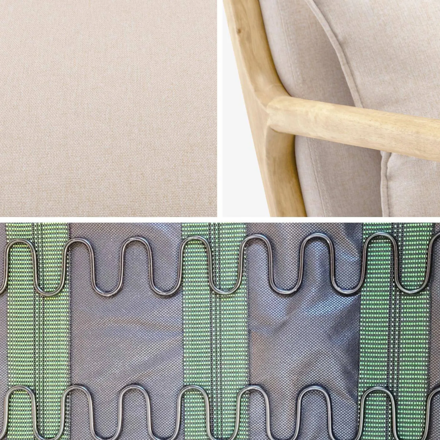 Mecedora estilo escandinavo de madera y tela