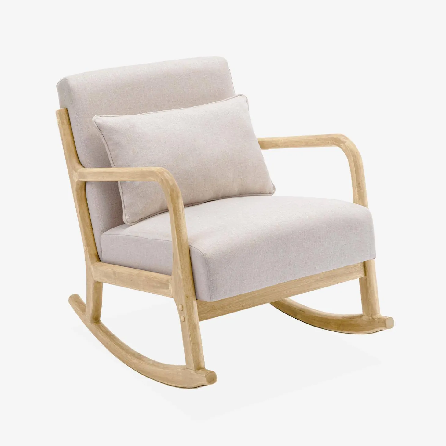 Mecedora estilo escandinavo de madera y tela