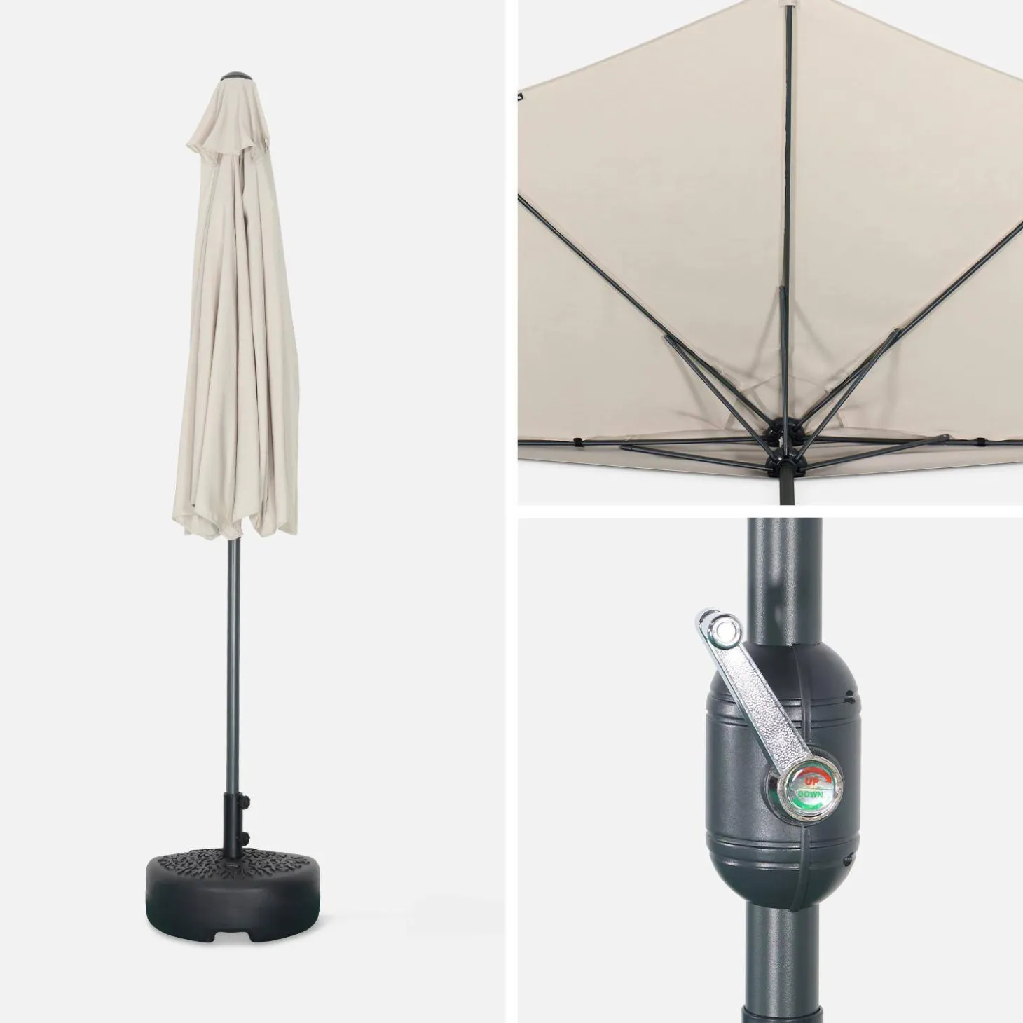 Medio parasol redondo, Ø2,5m