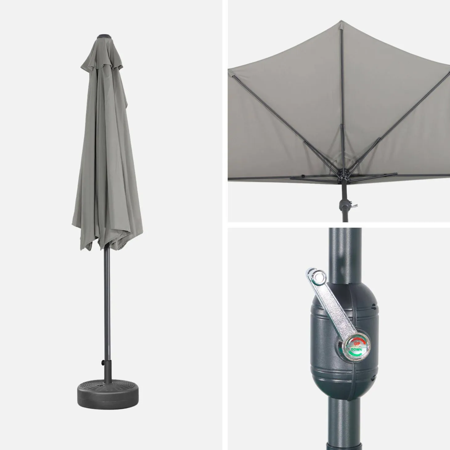 Medio parasol redondo, Ø2,5m