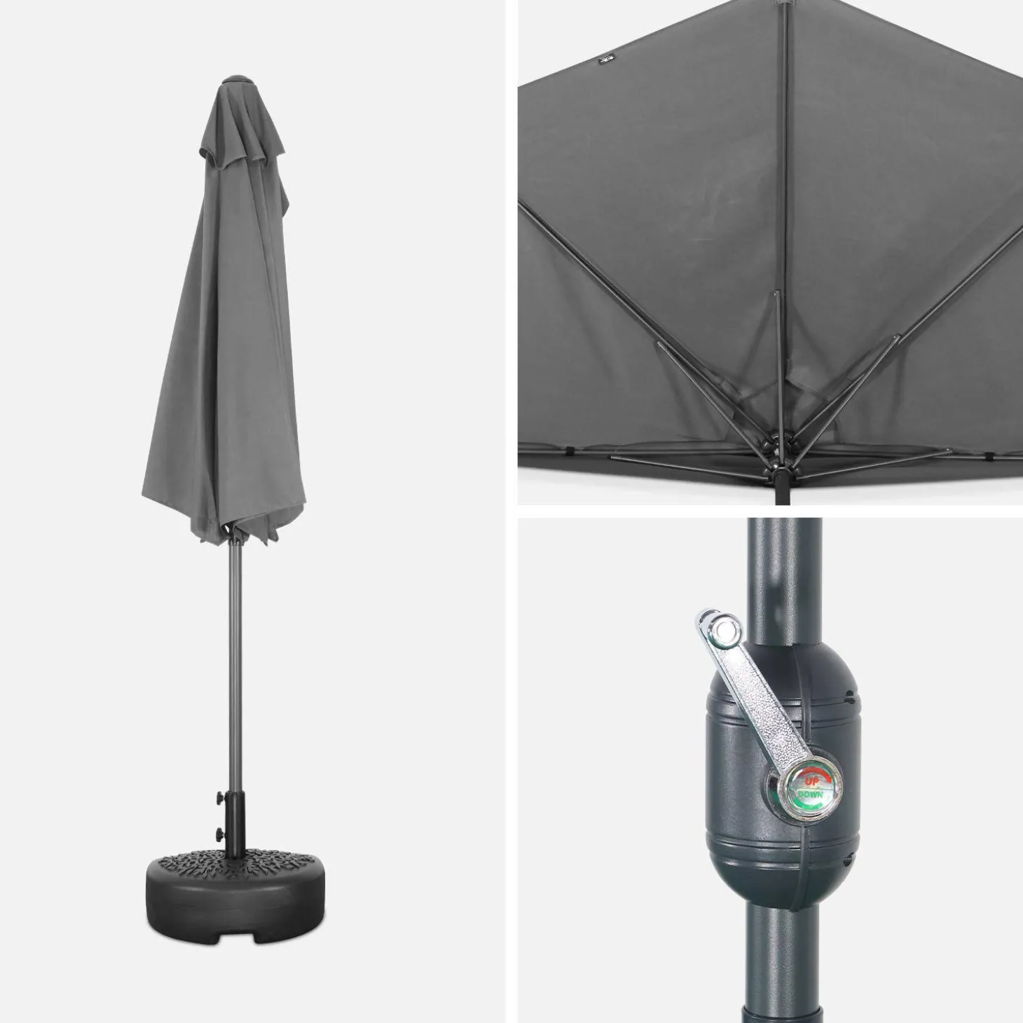Medio parasol redondo, Ø2,5m