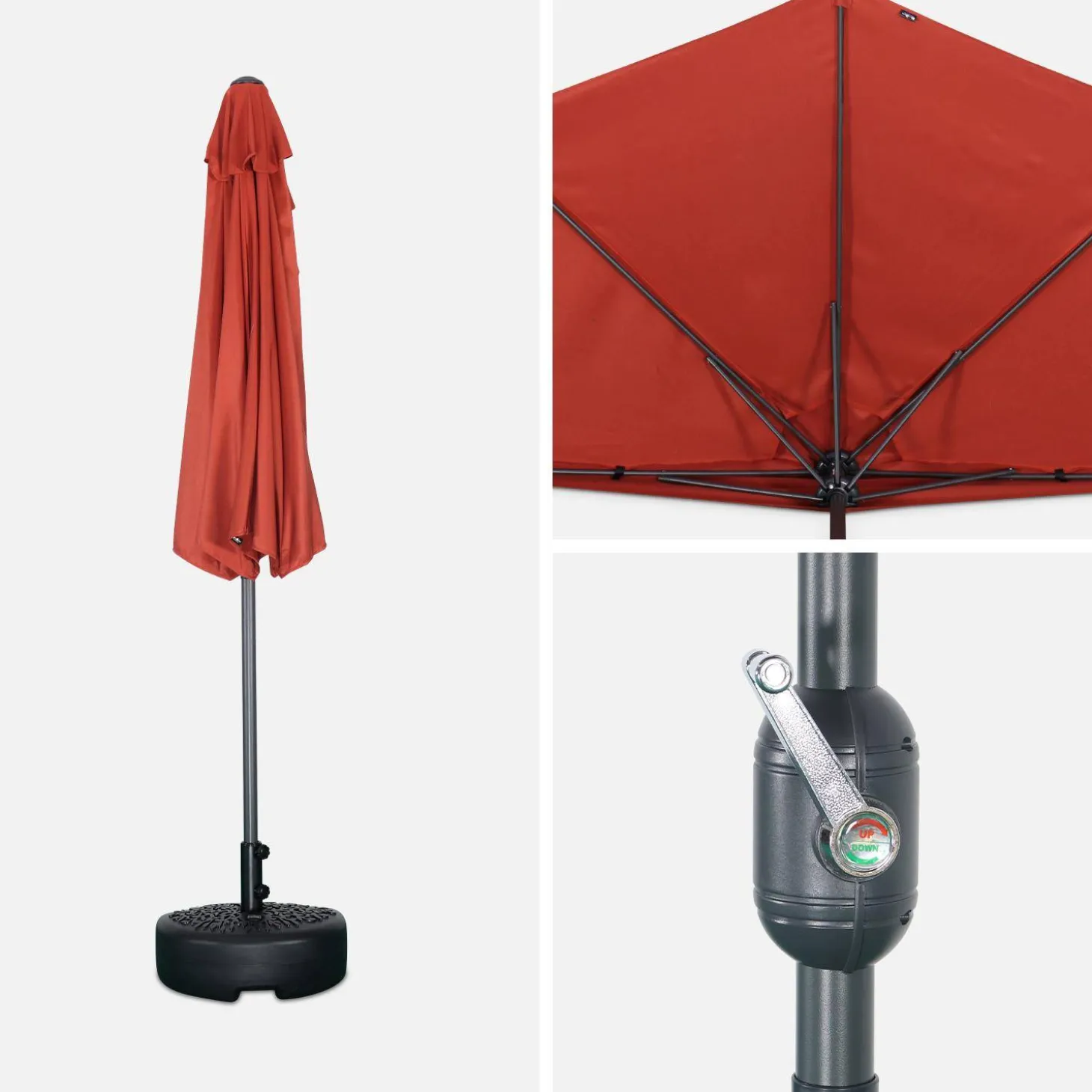 Medio parasol redondo, Ø2,5m