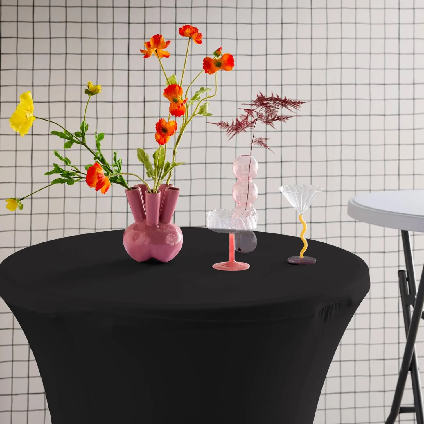 Mesa alta plegable con funda protectora para eventos, set de 2