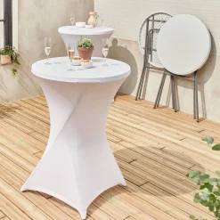 Mesa alta plegable con funda protectora para eventos, set de 2