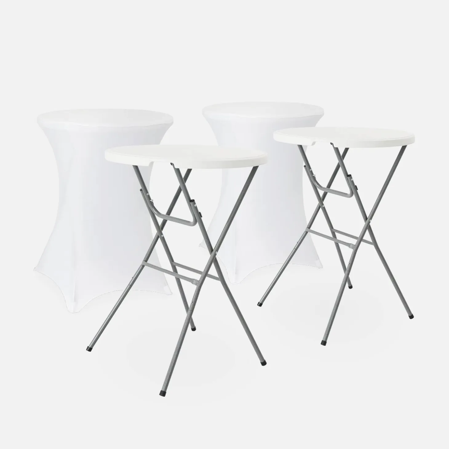 Mesa alta plegable con funda protectora para eventos, set de 2