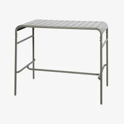 Mesa alta de jardín bistró de acero, 4 plazas, 120cm