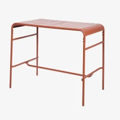 Mesa alta de jardín bistró de acero, 4 plazas, 120cm