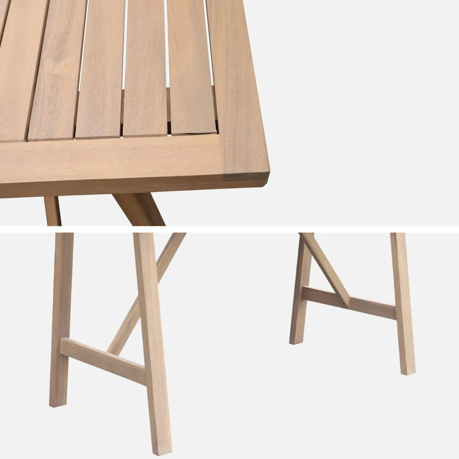 Mesa alta de jardín de madera de acacia, 4 personas