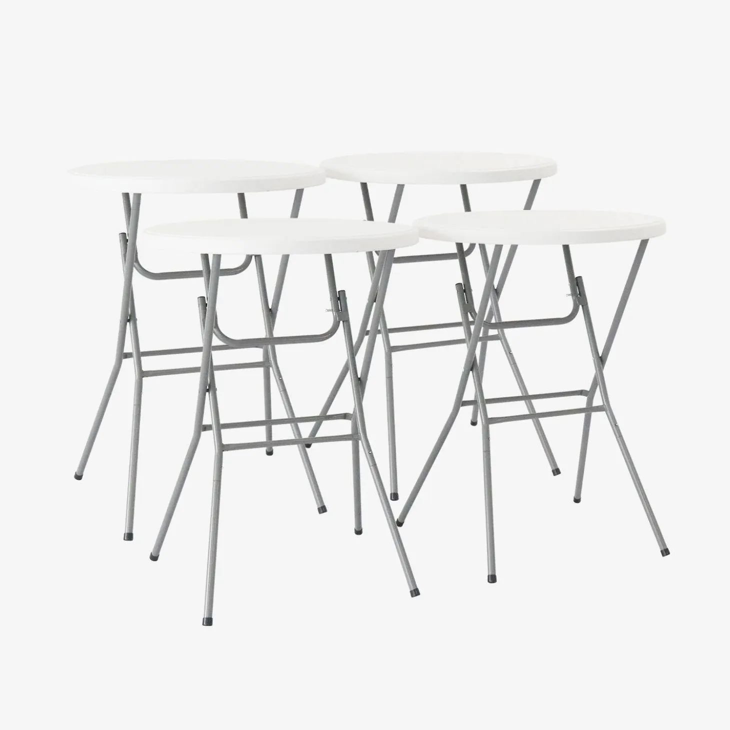 Mesa alta plegable de acero para eventos, set de 4
