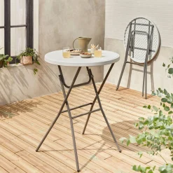 Mesa alta plegable, set de 2