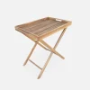 Mesa auxilar de jardín de madera