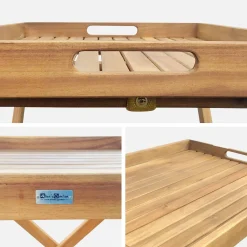 Mesa auxilar de jardín de madera