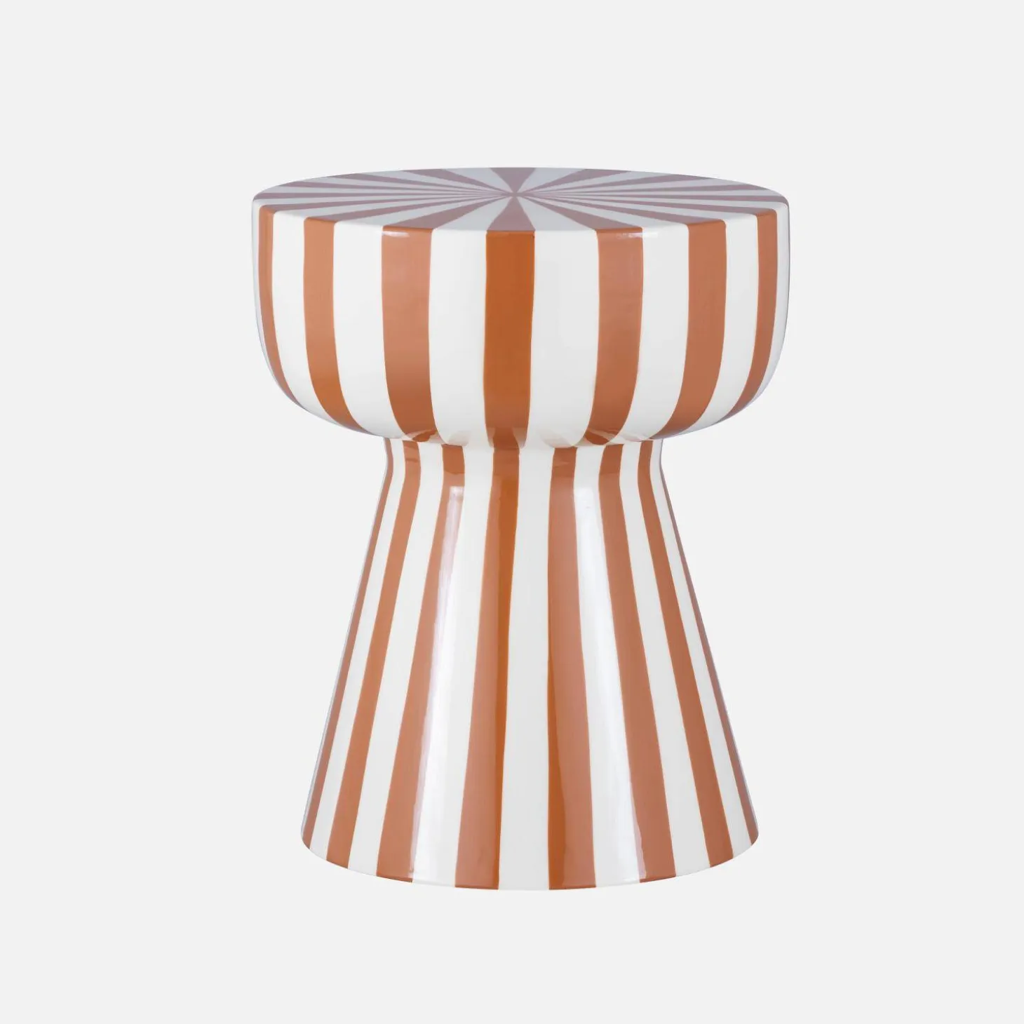 Mesa auxiliar de acero esmaltado con rayas