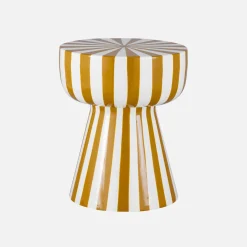 Mesa auxiliar de acero esmaltado con rayas