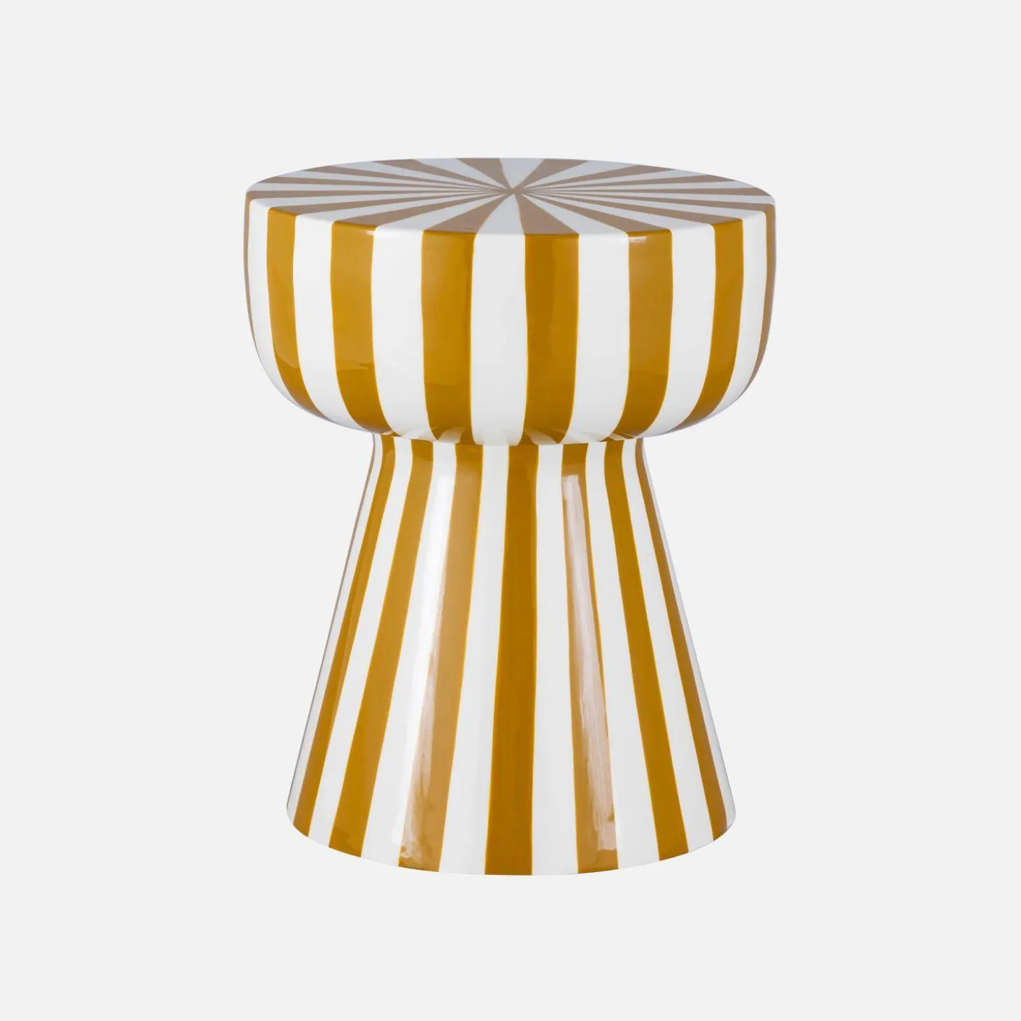 Mesa auxiliar de acero esmaltado con rayas