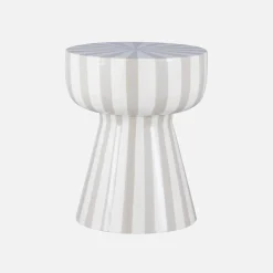 Mesa auxiliar de acero esmaltado con rayas