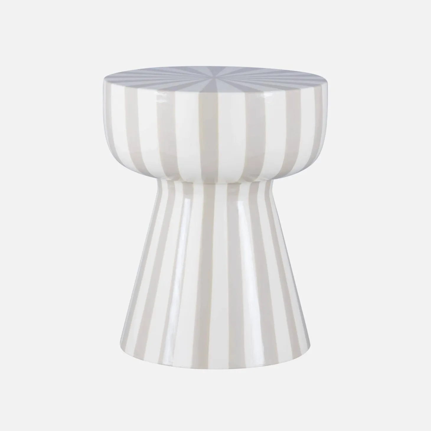 Mesa auxiliar de acero esmaltado con rayas