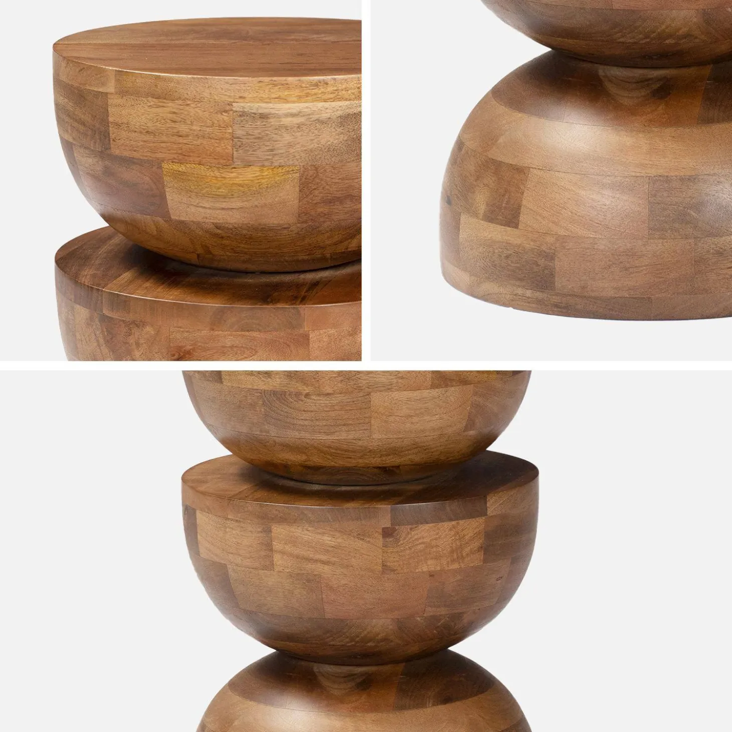 Mesa auxiliar de madera de mango